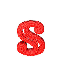 Fototapeta premium Symbol made of red cubes. letter s