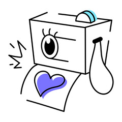Trendy Collection of Valentine Day Doodle Icons 
