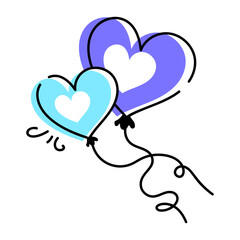 Trendy Collection of Valentine Day Doodle Icons 
