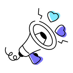 Trendy Collection of Love and Wedding Doodle Icons 

