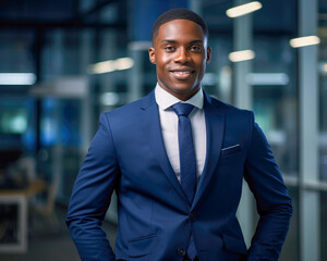 Fototapeta premium Black Executive Visionary: Imagining AI's Role in Shaping Business and Technological Futures