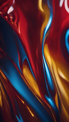 abstract background of red and blue flowing fabric with some smooth lines in it