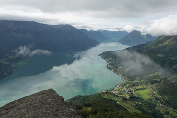 Lusterfjord, oberhalb von Luster in Norwegen