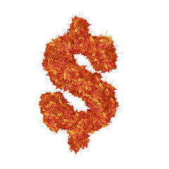 Symbol from autumn redheaded leaves