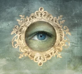 Peel and stick wall murals Surrealism Framed Eye
