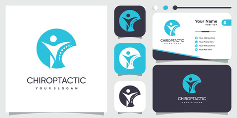 Chiropractic logo design Premium Vector