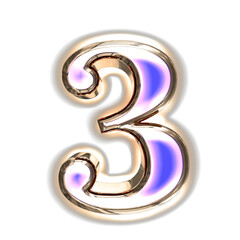 Blue symbol in a silver frame with glow. number 3