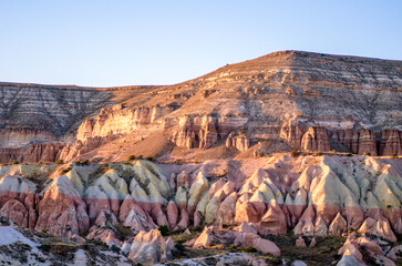 stone in cappadocia at sunset