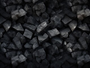 Carchoal texture, Black coal design background, rough structure close-up