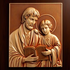 Saint Joseph. betrothed husband of the Blessed Virgin Mary , religion bible evangilia new testament , Jesus Christ child, Nazareth carpenter. birth of Christ The icon of St. Joseph