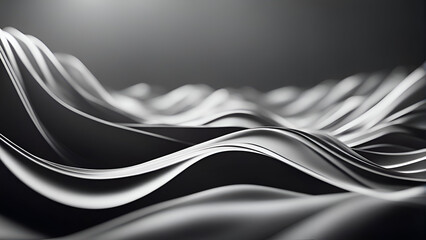 Abstract wavy metallic background. 3d rendering. 3d illustration.