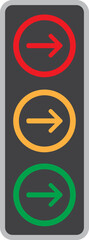 Arrow Traffic Light Icon Illustration