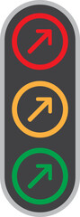 Arrow Traffic Light Icon Illustration