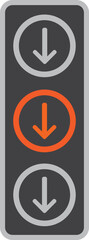 Arrow Traffic Light Icon Illustration