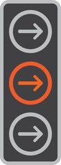 Arrow Traffic Light Icon Illustration