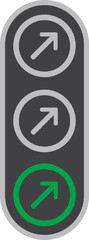 Arrow Traffic Light Icon Illustration