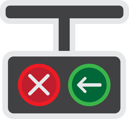 Fototapeta premium Arrow Traffic Light Icon Illustration