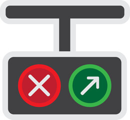 Fototapeta premium Arrow Traffic Light Icon Illustration