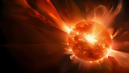 A captivating snapshot revealing a stunning phenomenon known as a coronal mass ejection, unleashing a stream of highly energetic charged particles that pose a significant threat to Abstract video