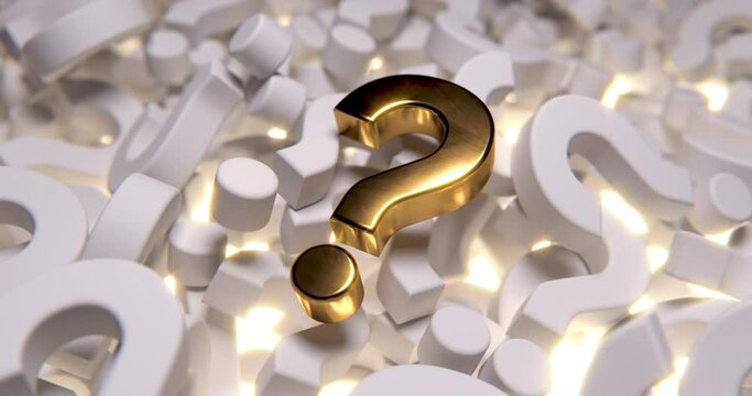Golden Question Mark on the pile of regular white ones