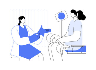 Gynecologist exam abstract concept vector illustration.