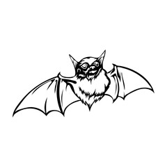 Whimsical Bat Adventures A Black and White Animal Coloring Book