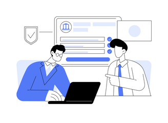 Register business name abstract concept vector illustration.