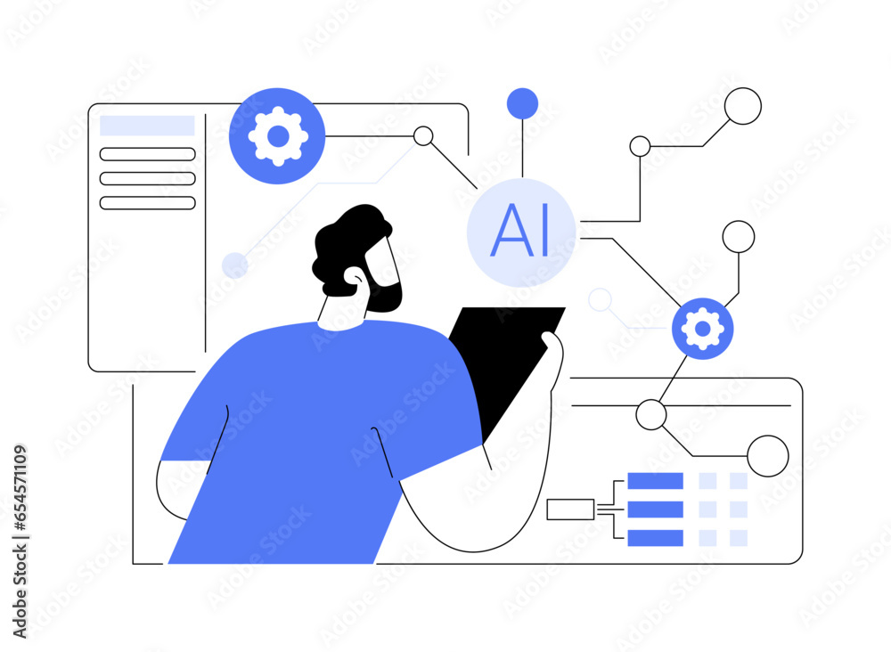 Canvas Prints ai research scientist abstract concept vector illustration.