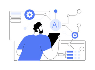 AI Research Scientist abstract concept vector illustration.