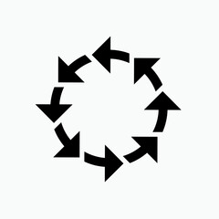 Counterwise Arrow Icon. Circle, Review Symbol.   