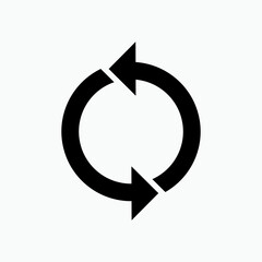 Counterwise Arrow Icon. Circle, Review Symbol.   