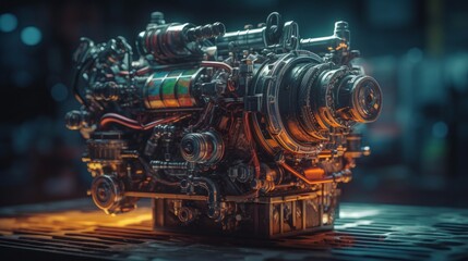 Fototapeta na wymiar Vintage Industrial Power: History of Steam Engines on Railway, generative AI