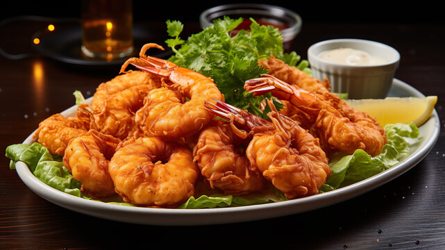 "Knuspriger Genuss: Frittierte Garnelen im verlockenden Teigmantel &ndash; Gambas im Teigmantel, ein unwiderstehlich knuspriges Geschmackserlebnis!"