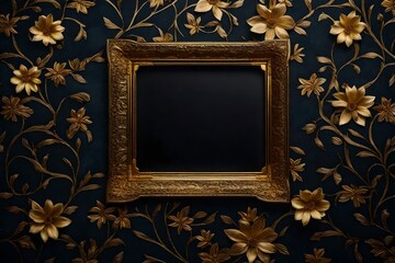 vintage gold frame on black