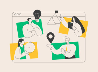 About us abstract concept vector illustration.