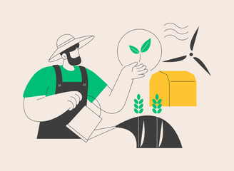 Sustainable agriculture abstract concept vector illustration.