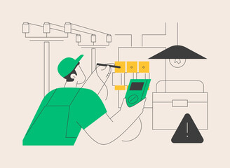 Electrician services abstract concept vector illustration.