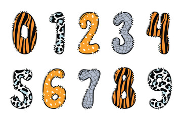 Handcrafted Zoo number color creative art typographic design