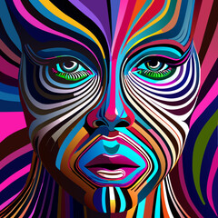 Naklejka premium Surreal Face Painting