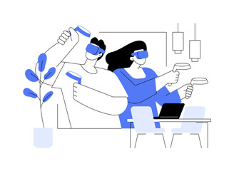 VR gaming isolated cartoon vector illustrations. © Visual Generation