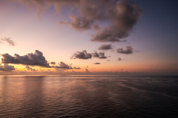Fototapeta na wymiar Dramatic sky over the Caribbean Sea, the Bahamas, North Atlantic Ocean