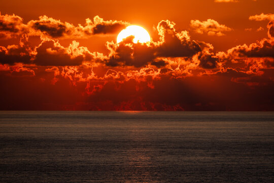 Dramatic Sky Over The Caribbean Sea, The Bahamas, North Atlantic Ocean