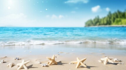 Sandy beach with turquoise water and bright sunlight