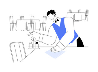 Restaurant routine abstract concept vector illustration.