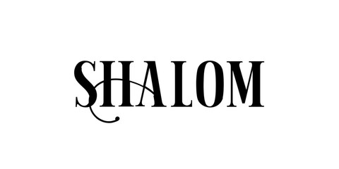 Shalom. Vector illustration of the word shalom. Christian horizontal banner of the word peace in Hebrew