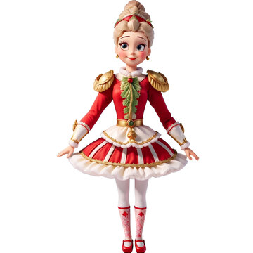 Christmas  Nutcracker Character. Isolated on transparent Clipping path included. 3D Illustration
