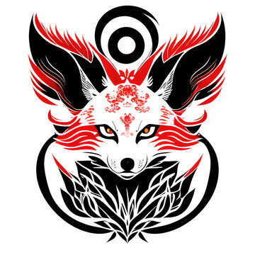 black and white tattoo of a spiritual fox