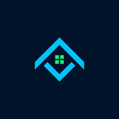 property search logo. house search vector simple icon