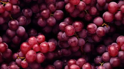 Seamless Tile, Red Grapes, Repeating Image - Generative AI - obrazy, fototapety, plakaty