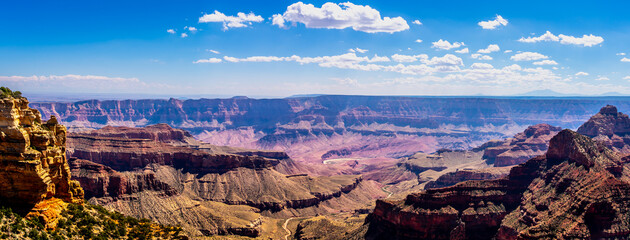 Panorama View of the Grand Canyon at the Walhalla Overlook on the North Rim of Grand Canyon National Park, Arizona, USA